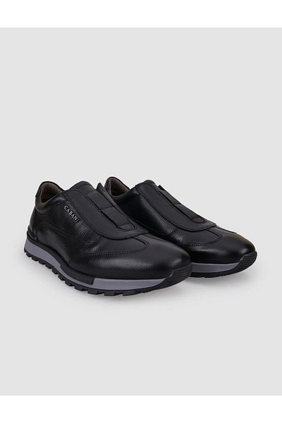 Cabani Genuine Leather Men's Black Sneakers