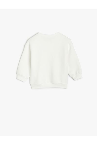 Koton Ballerina Printed Long Sleeve Sweatshirt - Crew Neck