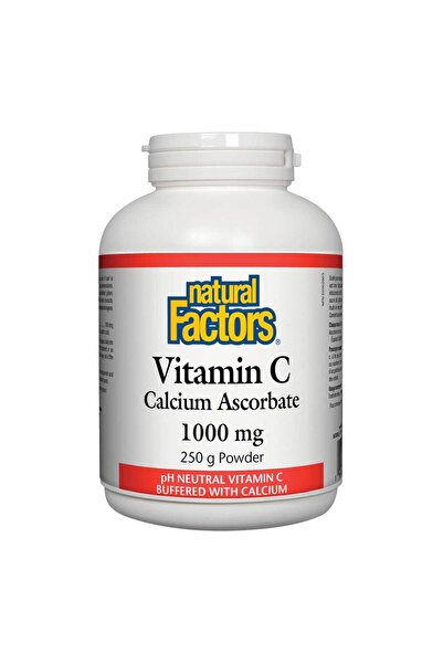 Natural Factors مسحوق أسكوربات الكالسيوم وفيتامين سي، 250 جرام، 1000 ملجم