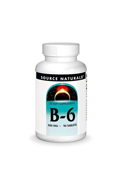 source naturals فيتامين ب 6، 500 ملغ، 50 قرصًا