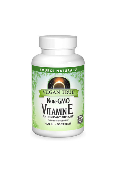 source naturals Vegan True Non-GMO Vitamin E, 400 IU, 50 Tablets