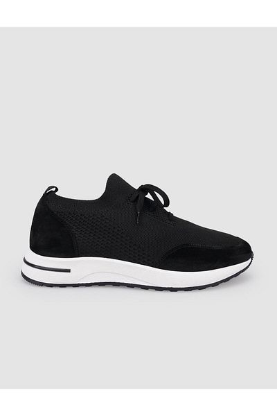 Cabani Knitwear Black Lace-Up Men's Sports Shoes