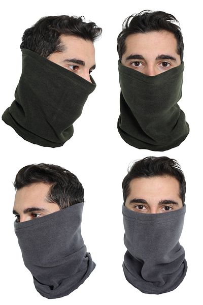 DONEX Unisex pachet de 2 guler de iarnă din lână-afumat-kaki