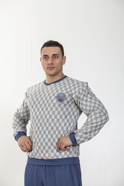 Big Sam Checkerboard Pattern Winter Sweatshirt 4659