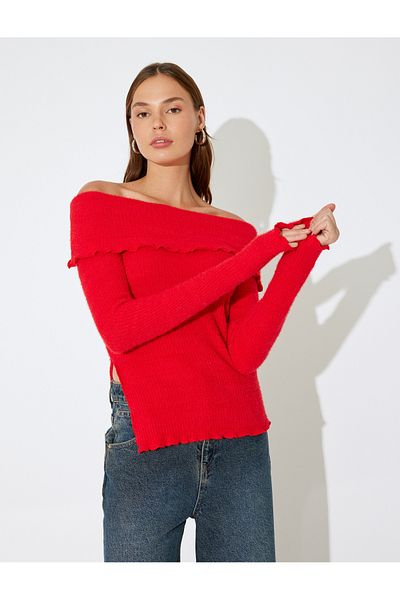 Koton X Inji - Madonna Collar Blouse Long Sleeve Off the Shoulder