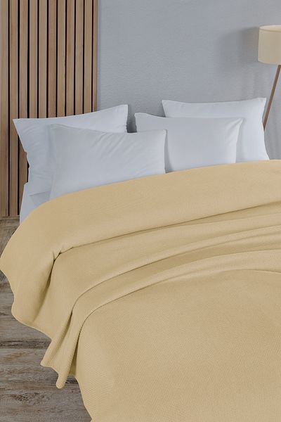 Evim Cotton Cotton Honeycomb Bedspread - Light Yellow 200X230 cm