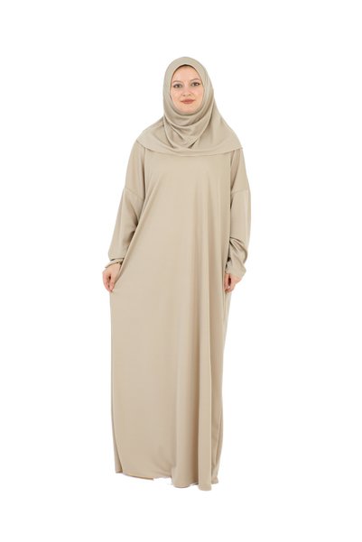 Modish Group Elegant Prayer Dress and Turban Prayer Beads Set Hijab Shawl Muslim Clothing Abaya