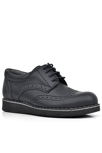 Rakerplus Pantofi clasici pentru băieți Hidra Black Matte cu șireturi