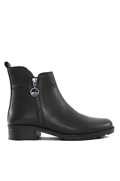 Celal Gültekin Women's Black Double Zipper Leather Boots