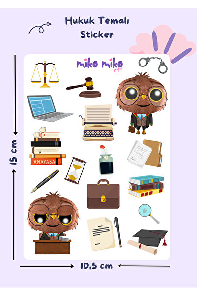 Miko Miko Şeyler Hukuk Temalı Sticker Sayfası / Bullet Journal / Sticker / De...