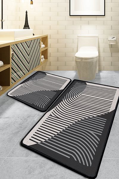 Chilai Home Γκρι Σετ 2 τεμαχίων Melyna Bath Mat Djtbanyo