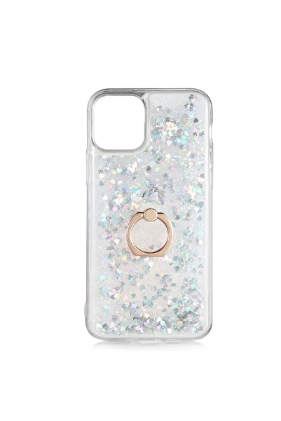 AQUA AKSESUAR Apple iPhone 11 Pro Max Compatible Liquid Glitter Liquid Ring Shining Design Case