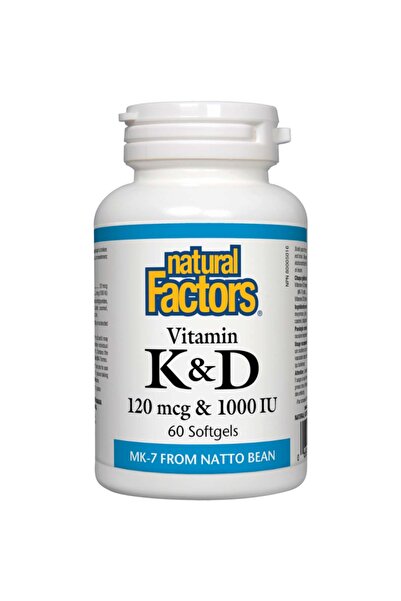 Natural Factors فيتامين ك وفيتامين د، 60 كبسولة هلامية