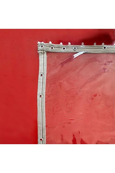 PVC Açıkgül Textile Tarpaulin Transparent Balcony Curtain with Cornice 0.60 Mmsu Proof