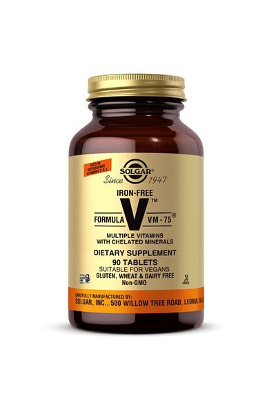 Solgar Iron-Free Formula VM-75, 90 Tablets