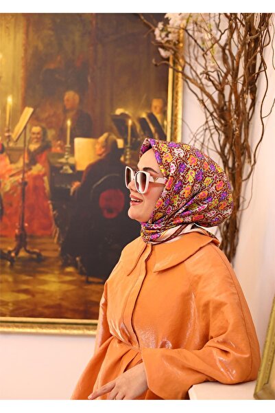 SİLKHOMEE 11428 Model 09 Twill Silk Scarf