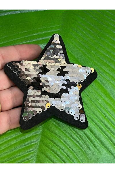Gönülden Tasarım 9X8 CM STEAUĂ ARMĂ CU PAILLETTĂ DE CULOARE SCHIMBĂTOARE, FĂRĂ FIER