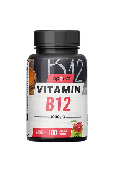 Laperva Vitamin B12, 100 Chewable Tablets, 1000 Mcg, Promotes Brain Function