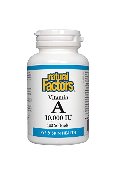 Natural Factors Vitamin A, 180 Softgels, 10000 IU, Improves Vision, Boosts the Immune System