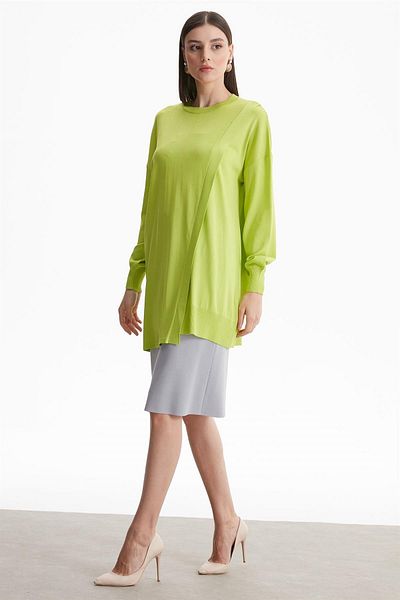 Tığ Triko ZERO COLLAR CROWACE RAYON TUNIC NEON