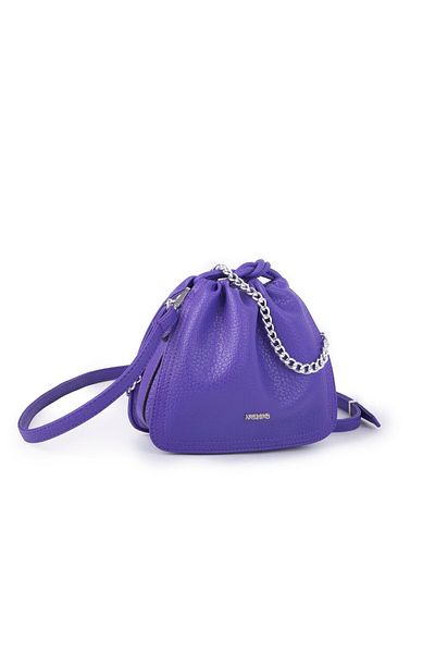 Nas Bag Geantă de umăr și crossbody cu lanț pentru femei, cu șnur, mov
