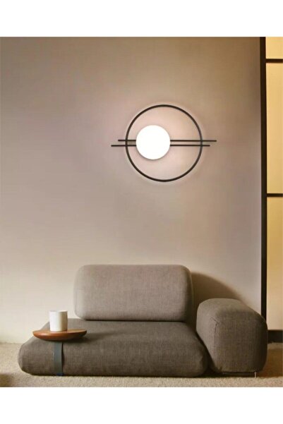 Ömür Avize Ester Siyah Modern Tasarım Kapalı Globe Camlı Aplik