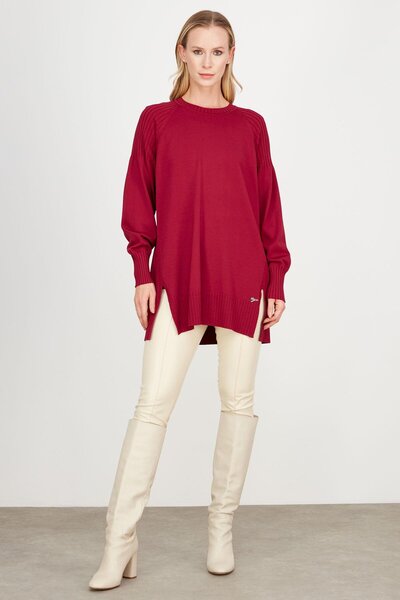 Tığ Triko RAYON TUNIC CHIMNEY WITH TEARING SIDE
