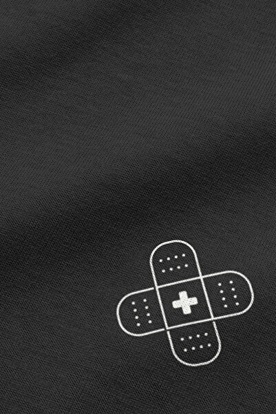 Overoz Broken Heart Broken Heart Πίσω Φούτερ με κουκούλα με κουκούλα, μαύρη κουκούλα H1224