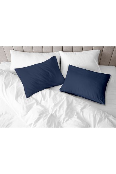 Evim 100% Cotton Akfil Navy Blue Pillow Case Set of 2 - 50X70 cm