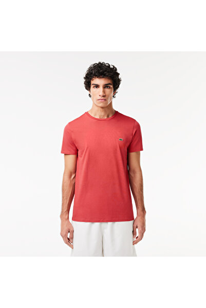Lacoste Erkek Regular Fit Bisiklet Yaka Pembe T-Shirt
