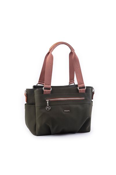 Nas Bag Geantă de damă, de umăr, de mână și de cruce, cu mai multe compartimente, verde, maro Buzzy (lățime: 37 cm; Lungime: 24 cm)