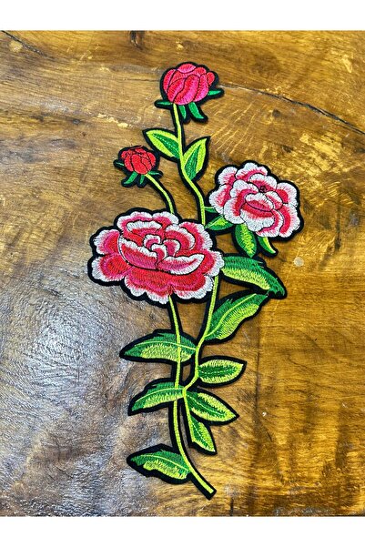 Gönülden Tasarım BUCHET DE FLORI CARE SE ADES CU FIER DE STIRAT ARMĂ CUSUT ÎMbrăcăminte APPLICAT 36X18 CM