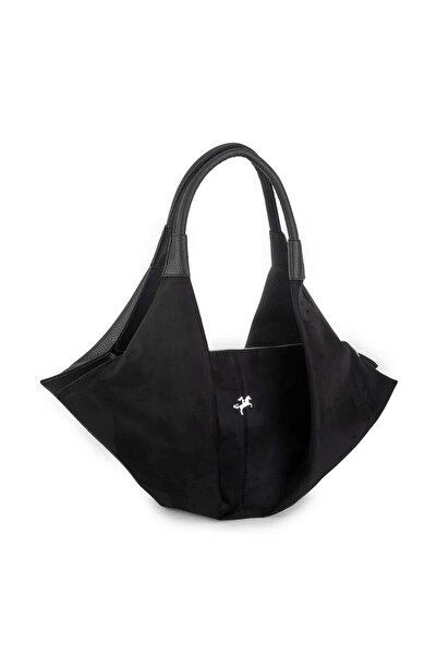 Nas Bag Kadın Omuz Çantası Siyah Süet