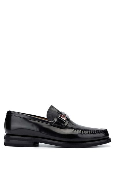 Valentino Men's Genuine Leather Black Loafer Shoes
