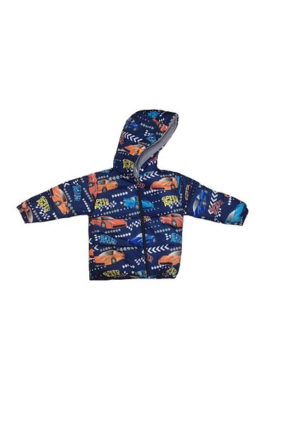 LifeForModa Boy's Car Patterned Fleece Lined Hooded Waterproof Jacket