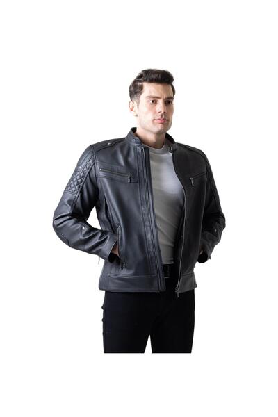 MOTTO HD BIKER PROFESSIONAL SİYAH DERİ KORUMALI MOTOSİKLET MONT