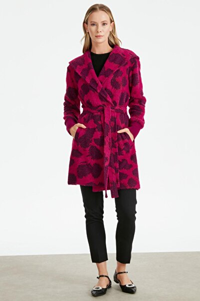 Tığ Triko KUMAŞ KOMBİNLİ TRİKO HIRKA FUŞYA