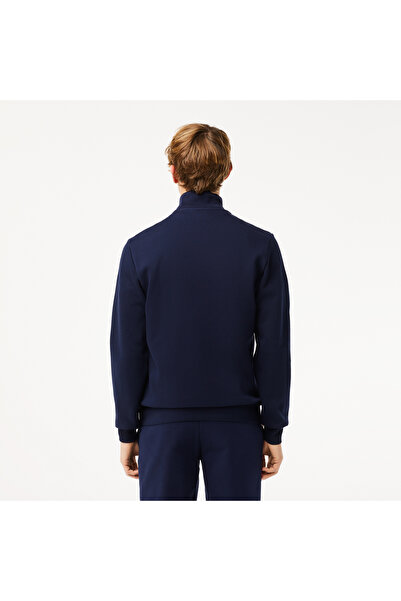 Lacoste Ανδρικό φούτερ με φερμουάρ και κανονική εφαρμογή σε μπλε ναυτικό χρώμα