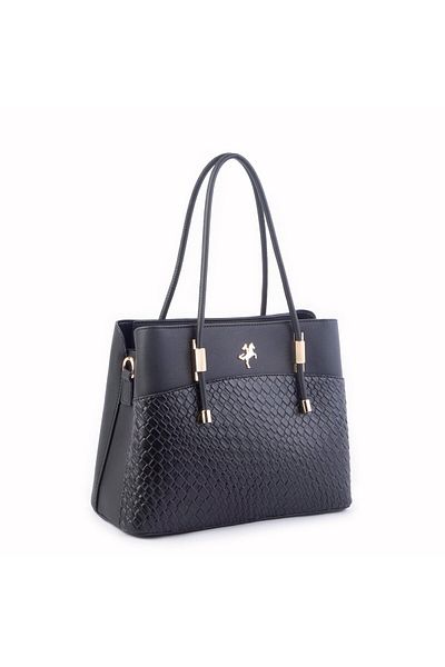 Nas Bag Geantă de damă cu paie neagră - purtare elegantă pe mână și pe umăr