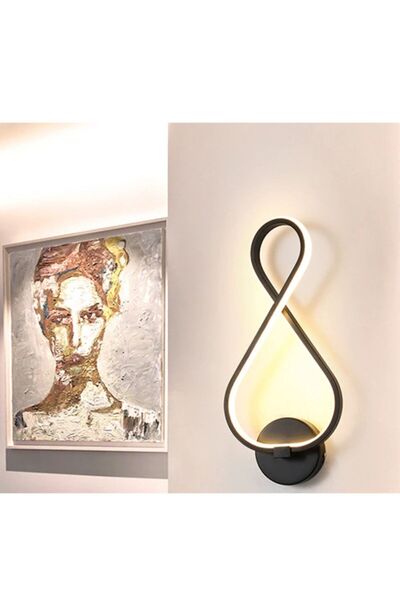 ABAJUR EVİM Sekiz Modern Tasarım Beyaz Ledli Aplik