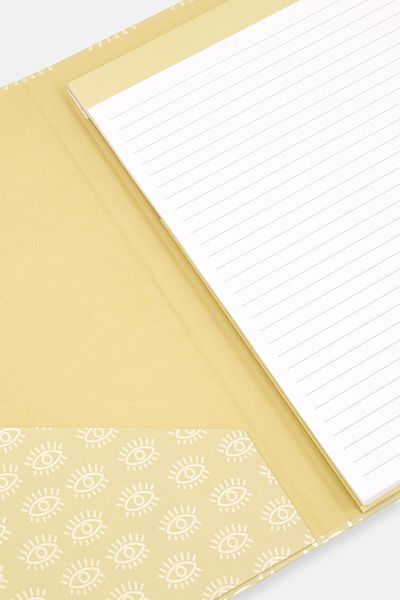 Paperbuzz Allover Print Pad Folio Clipboard With Ruled Notepad, Gold