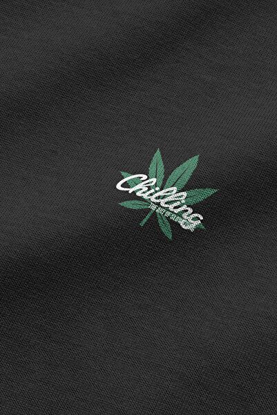 Overoz Μοτίβο αστροναύτη Chilling φούτερ με κουκούλα και μαύρο κουκούλα σε στυλ Oversize H1223