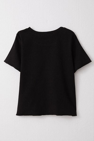 Breeze Tricou cu imprimeu negru pentru fetiță de 8-14 ani
