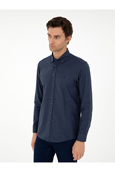 Cacharel Lacivert Slim Fit Uzun Kollu Gömlek 50291698-VR033