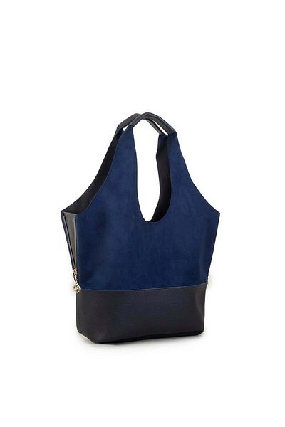 Nas Bag Geantă de umăr pentru femei din piele intoarsa albastru - Casual de marime