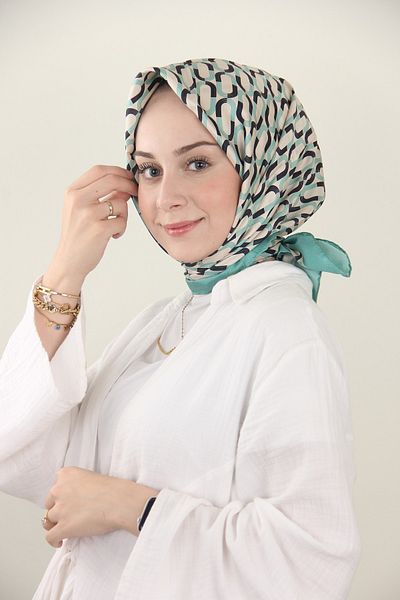 LOJASENSİTİVE Μεταξωτό μαντήλι Mint Sensitive Twill - 1