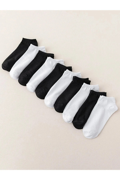 Fs Fresh Socks حزمة اقتصادية مكونة من 10 جوارب بلون سادة