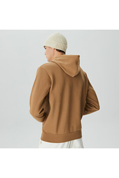 Lacoste Erkek Classic Fit Kapüşonlu Kahverengi Sweatshirt