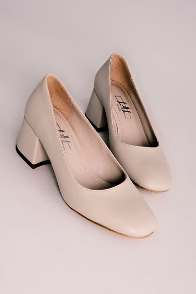 Lal Shoes & Bags Pantofi cu toc Moda pentru femei - Blunt Toe-Crem