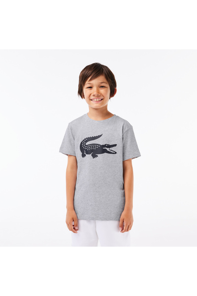 Lacoste Erkek Çocuk Baskılı Gri T-Shirt